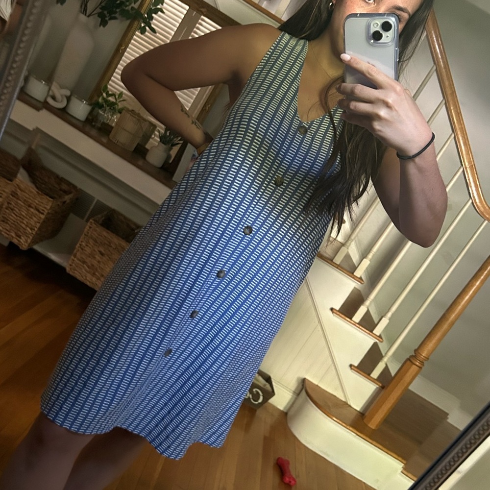 Blue striped dress